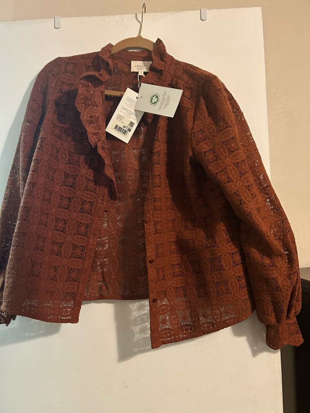 Sézane Chlo blouse chocolate BNWT 🍂🍁🍂🍁 - Picture 3 of 8